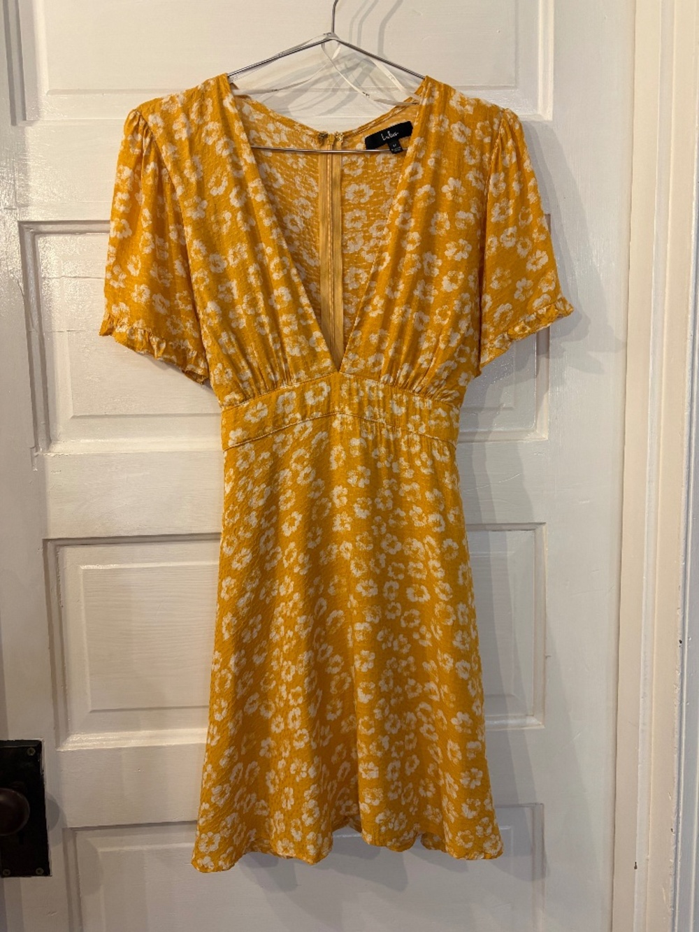 Lulus Garden Explorer Mustard Yellow Floral Print Mini Dress